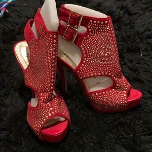 Red studded heels